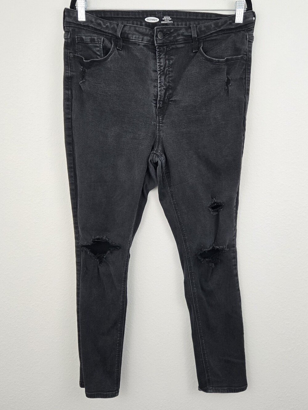 Old Navy Black Distressed Rockstar Super Skinny High Rise Secret Slim Pockets
